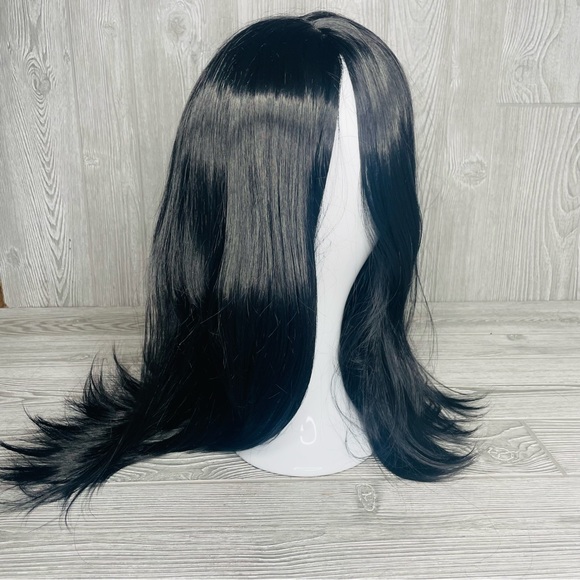 Long black dark hair wig Halloween cosplay accessories 23 inches Lolita hair